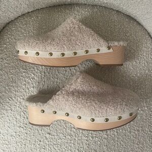 J. Crew Sherpa Wood Clogs
